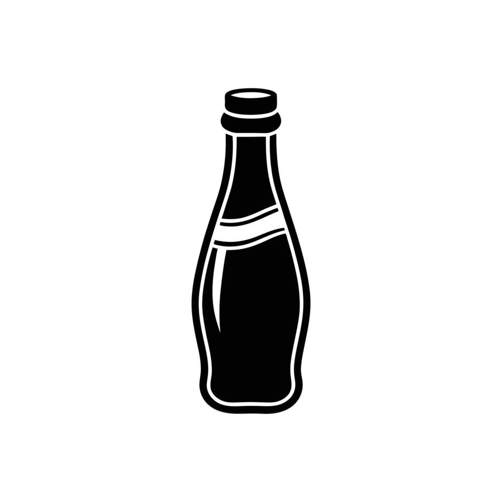 Modern Minimalist Glass Bottle Illustration for Packaging and Branding vector