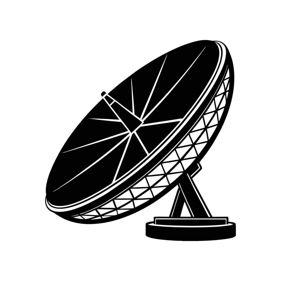 Satellite Dish Icon - Clean Illustration on White Background vector