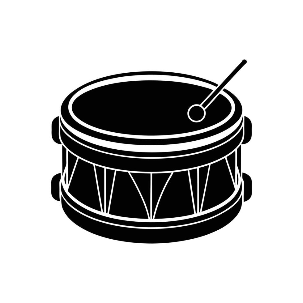 Drum Shot Icon in Black Style - Minimalist Illustration for Web Design vector