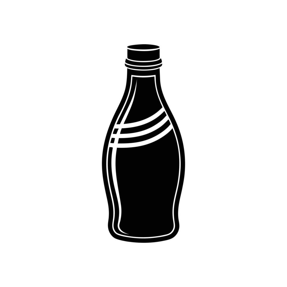 Simple Glass Bottle Illustration Elegant and Minimalist Design vector