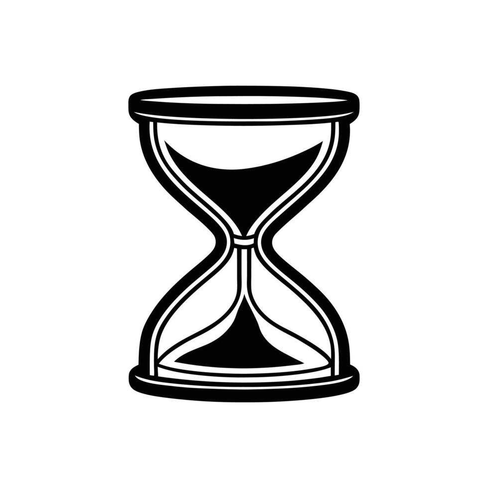 Hourglass Illustration with Sand on White Background Design vector