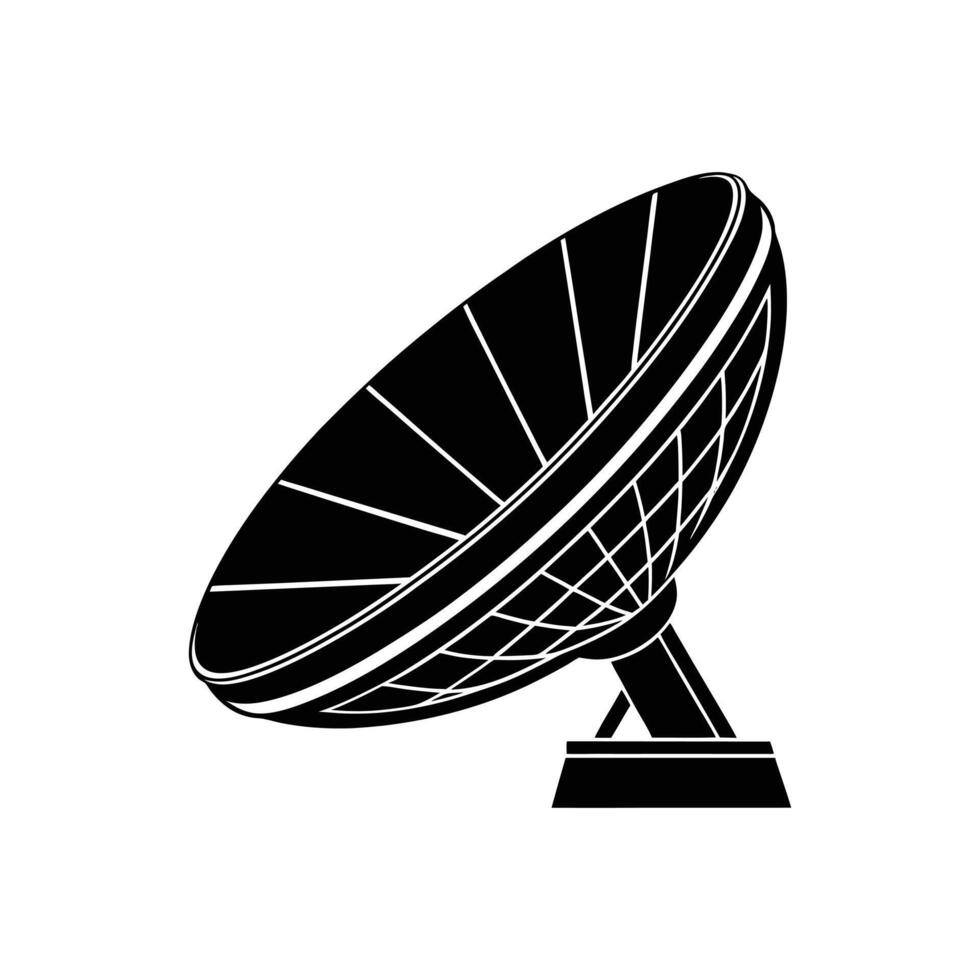 Satellite Dish Silhouette - Modern Illustration for Stock Platforms vector