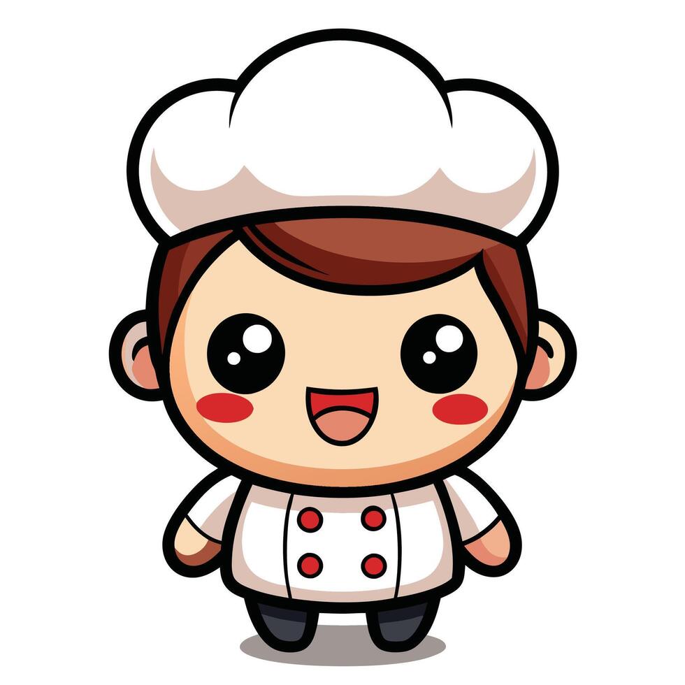 cartoon chef character with red eyes and red lips vector