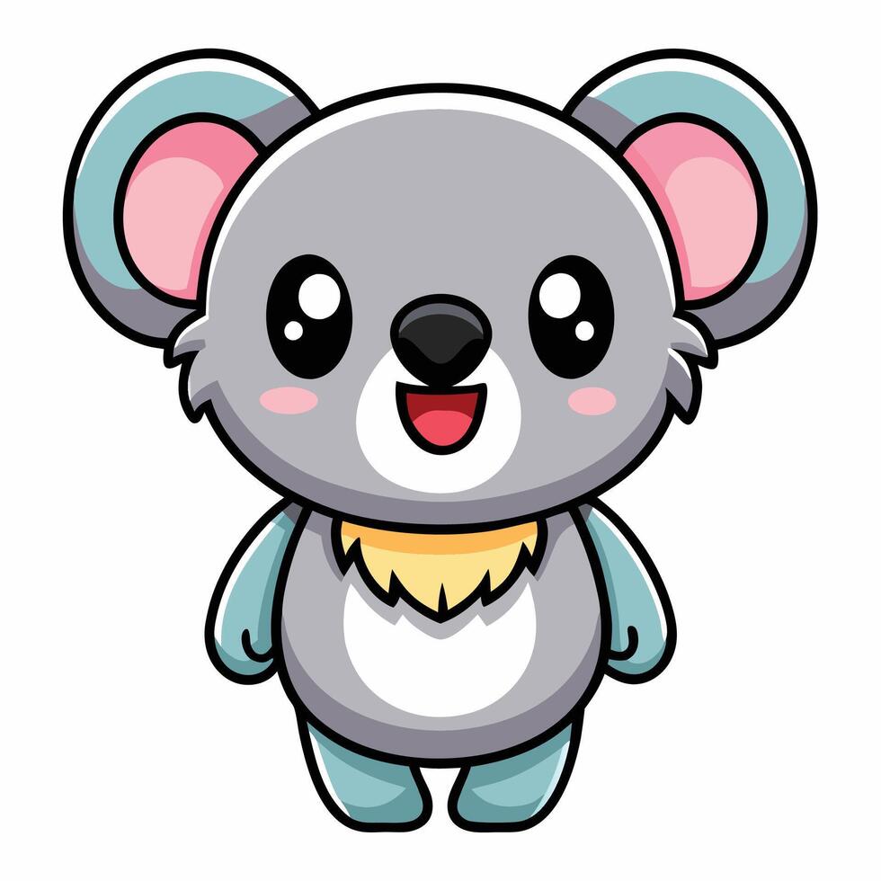a cartoon koala bear with a yellow collar vector