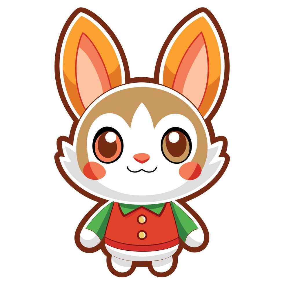 animal crossing new leaf - christmas bunny vector