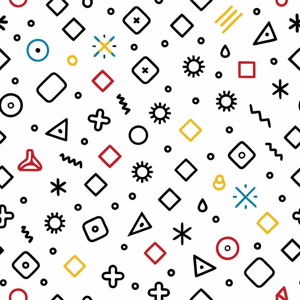 a pattern with geometric shapes and colors vector