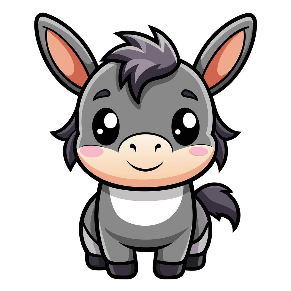 a cartoon donkey with a big nose and big eyes vector