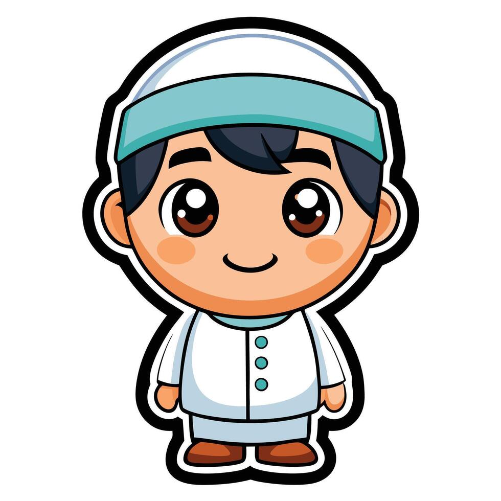 a cartoon boy wearing a turban and hat vector