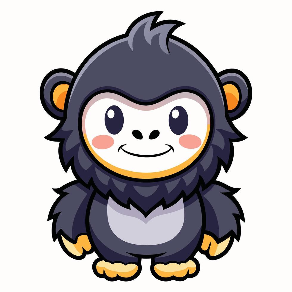 a cartoon monkey with a big smile vector