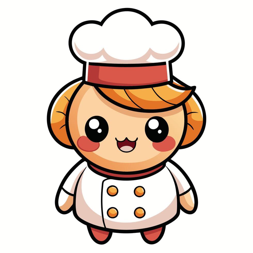 a cartoon chef character with a hat on vector