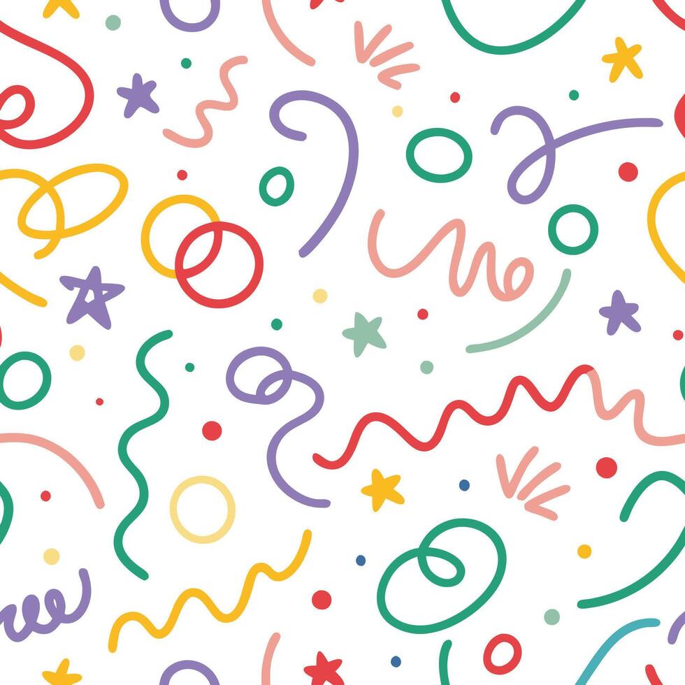 a colorful pattern with a variety of shapes and lines vector