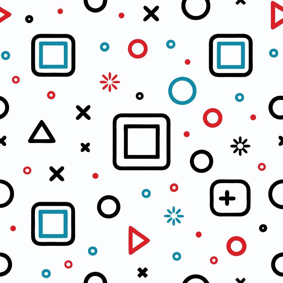 a seamless pattern with squares and circles vector
