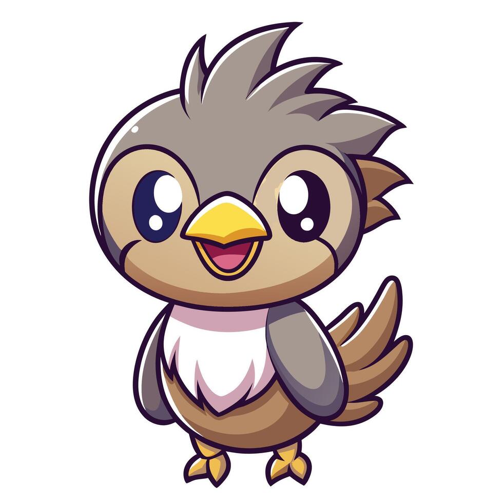 a cartoon bird with a big beak and a big head vector