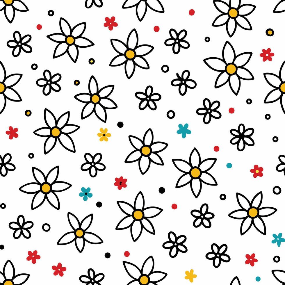 a pattern with flowers on a white background vector