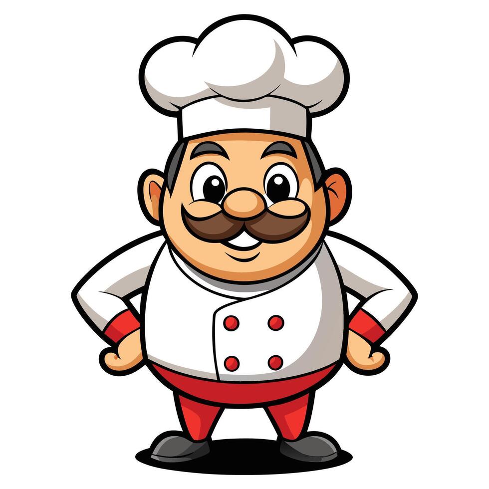 chef cartoon character illustration vector