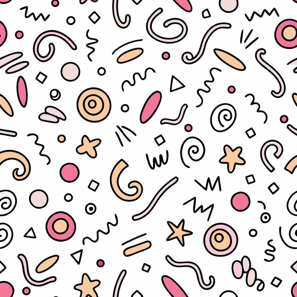 seamless pattern with colorful shapes and lines vector