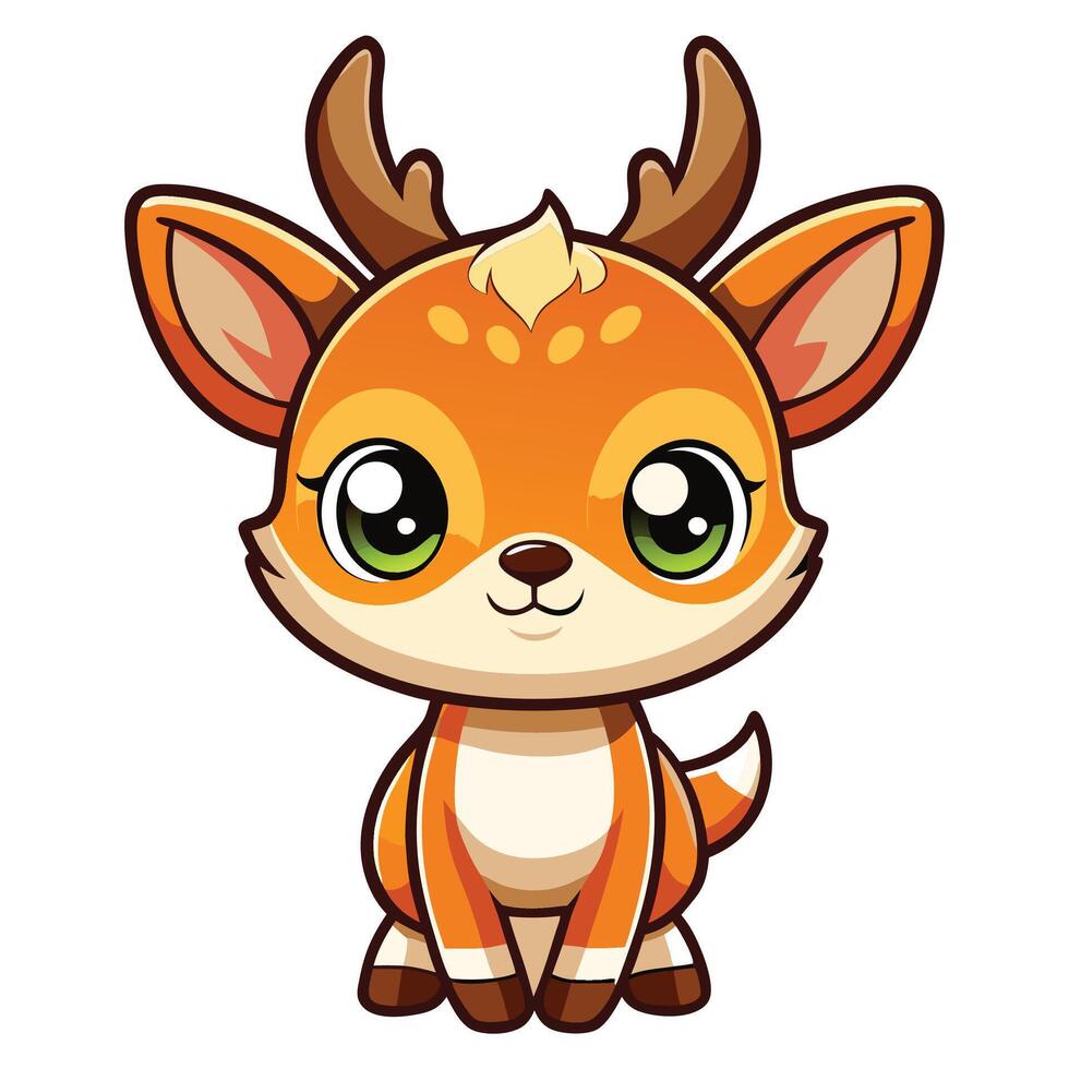 cute little deer illustration vector