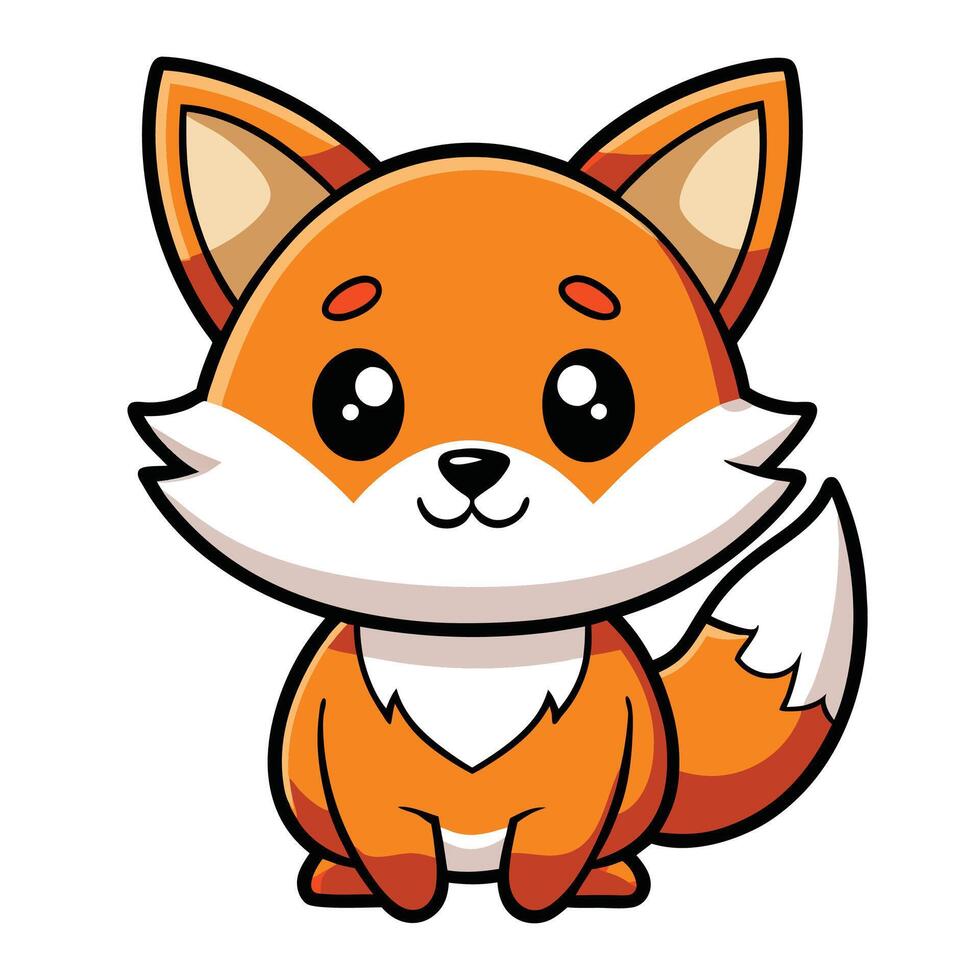 cute fox illustration vector