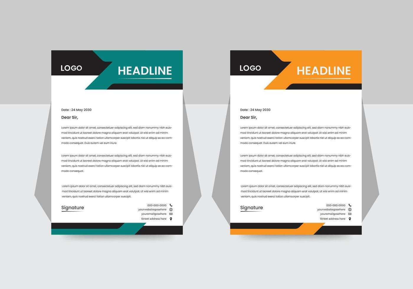 Creative New Business Corporate Letterhead template A4 vector