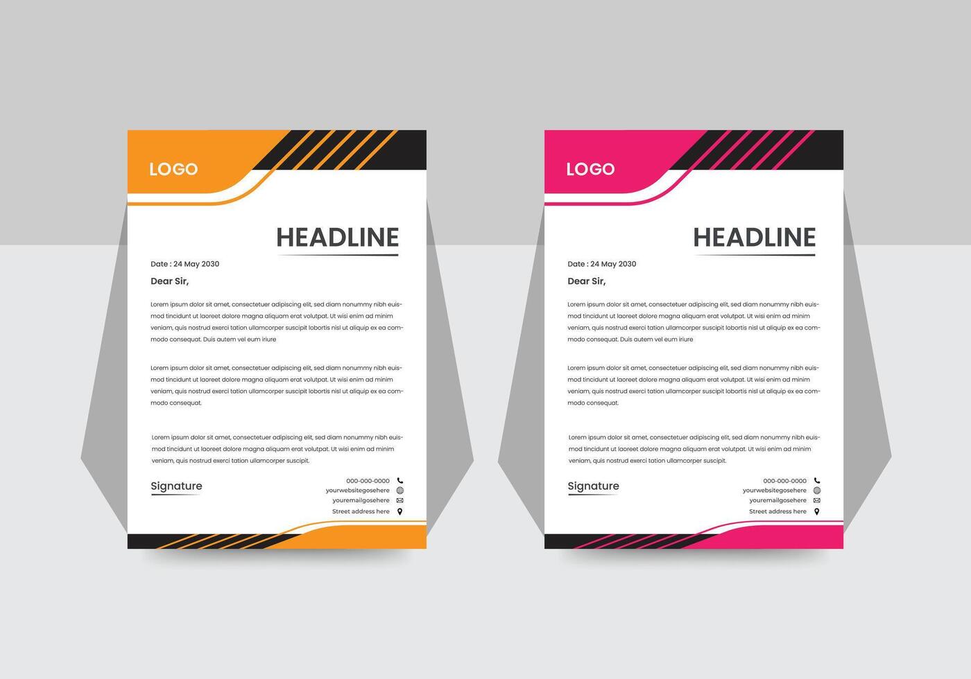 Modern Business Corporate Letterhead Design template A4 vector