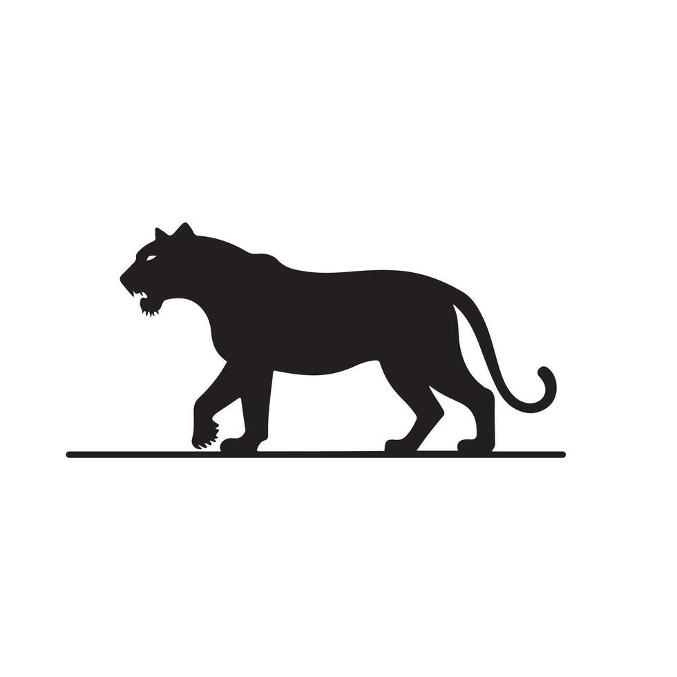 Simple Bengal Tiger silhouette Style with background design vector