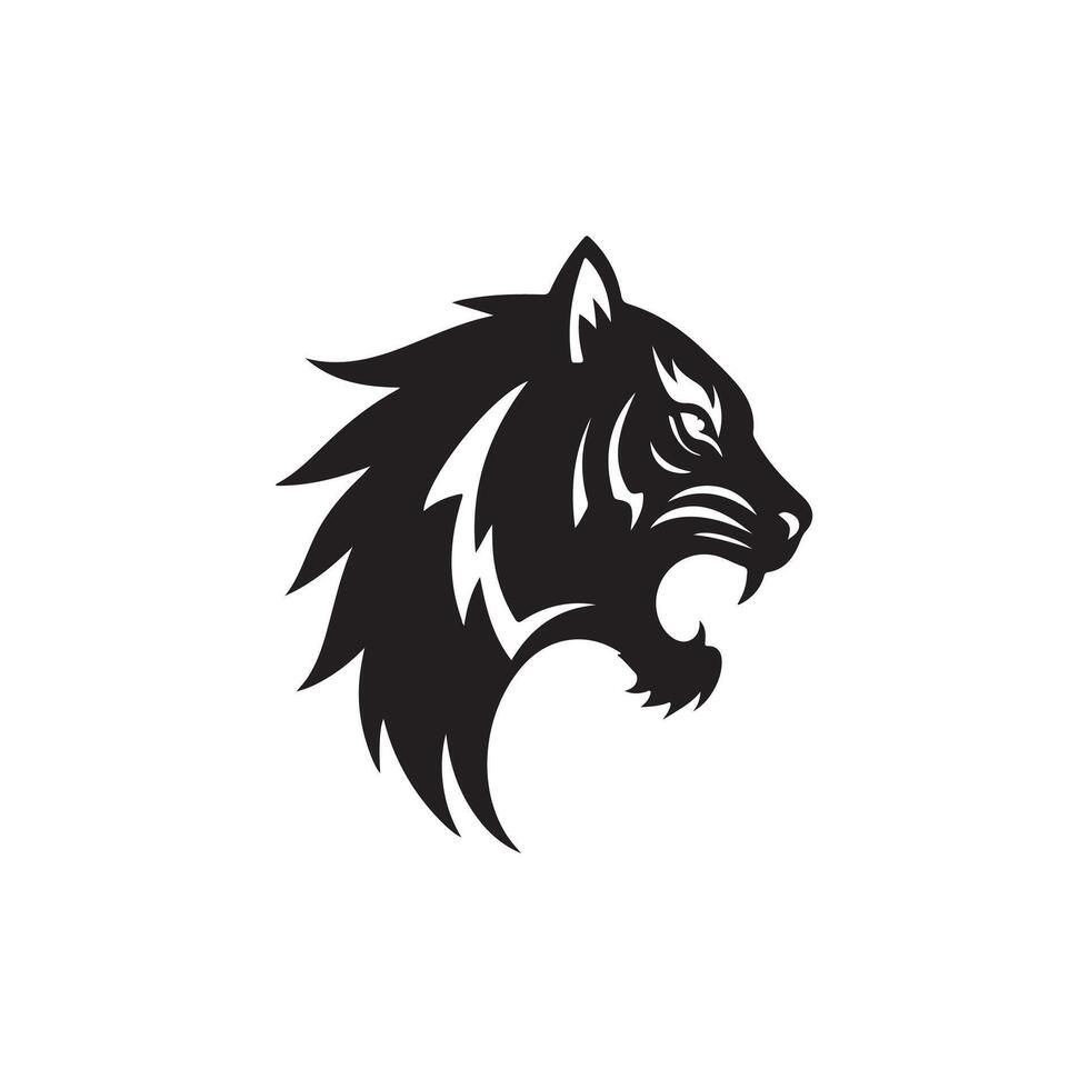 Simple Bengal Tiger silhouette Style with background vector