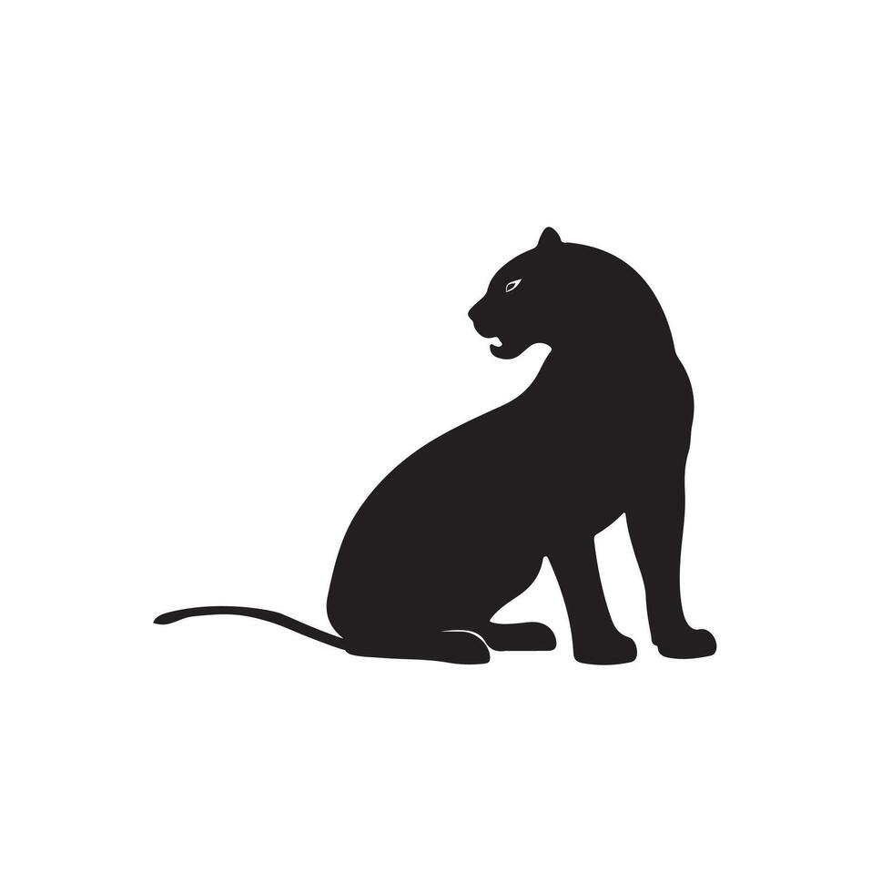 Simple Bengal Tiger silhouette Style with white background design vector