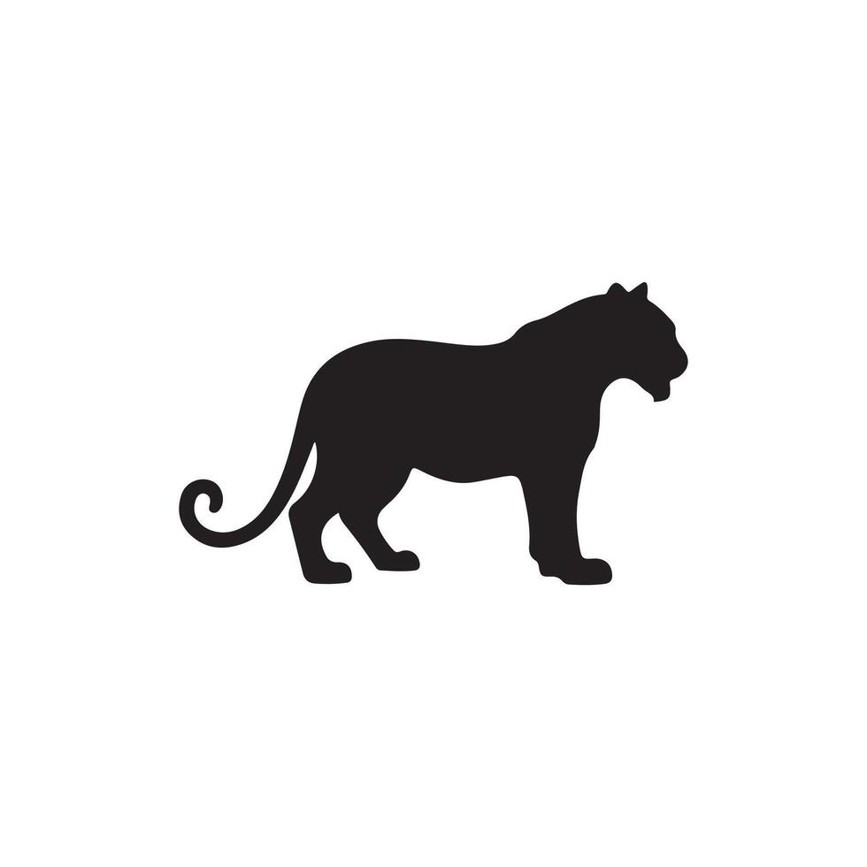 Simple Bengal Tiger silhouette Style with white background template vector