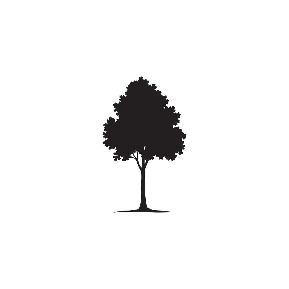 Simple Tree silhouette with white background vector