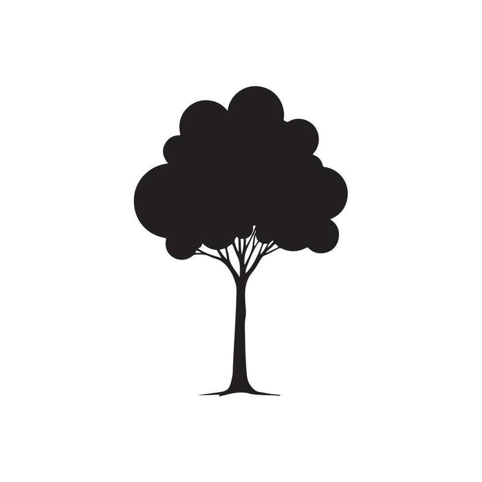 Simple Tree silhouette Style background vector