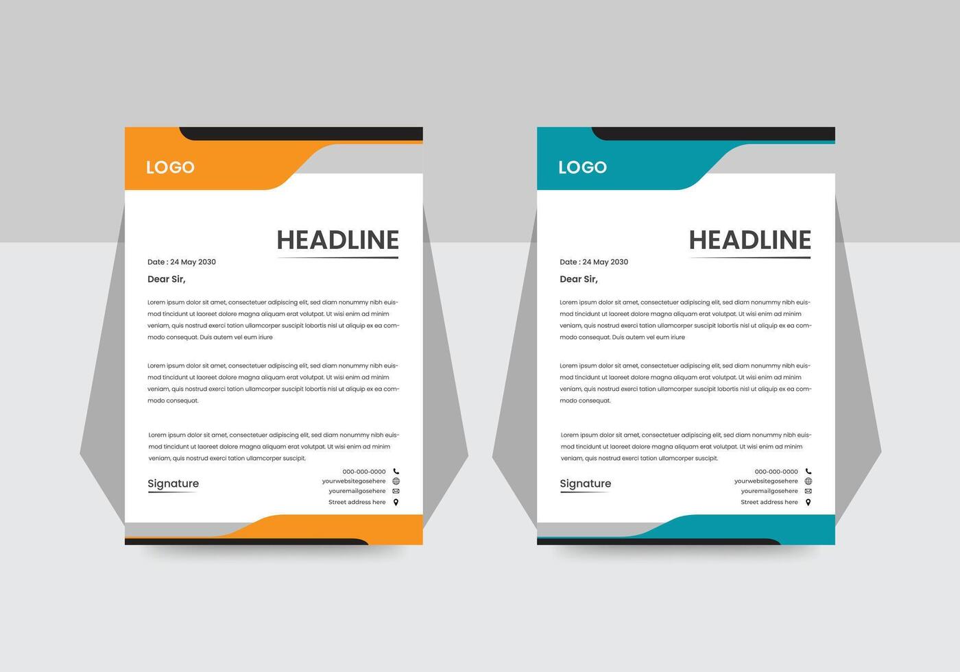Creative New Business Corporate Letterhead Design template A4 vector