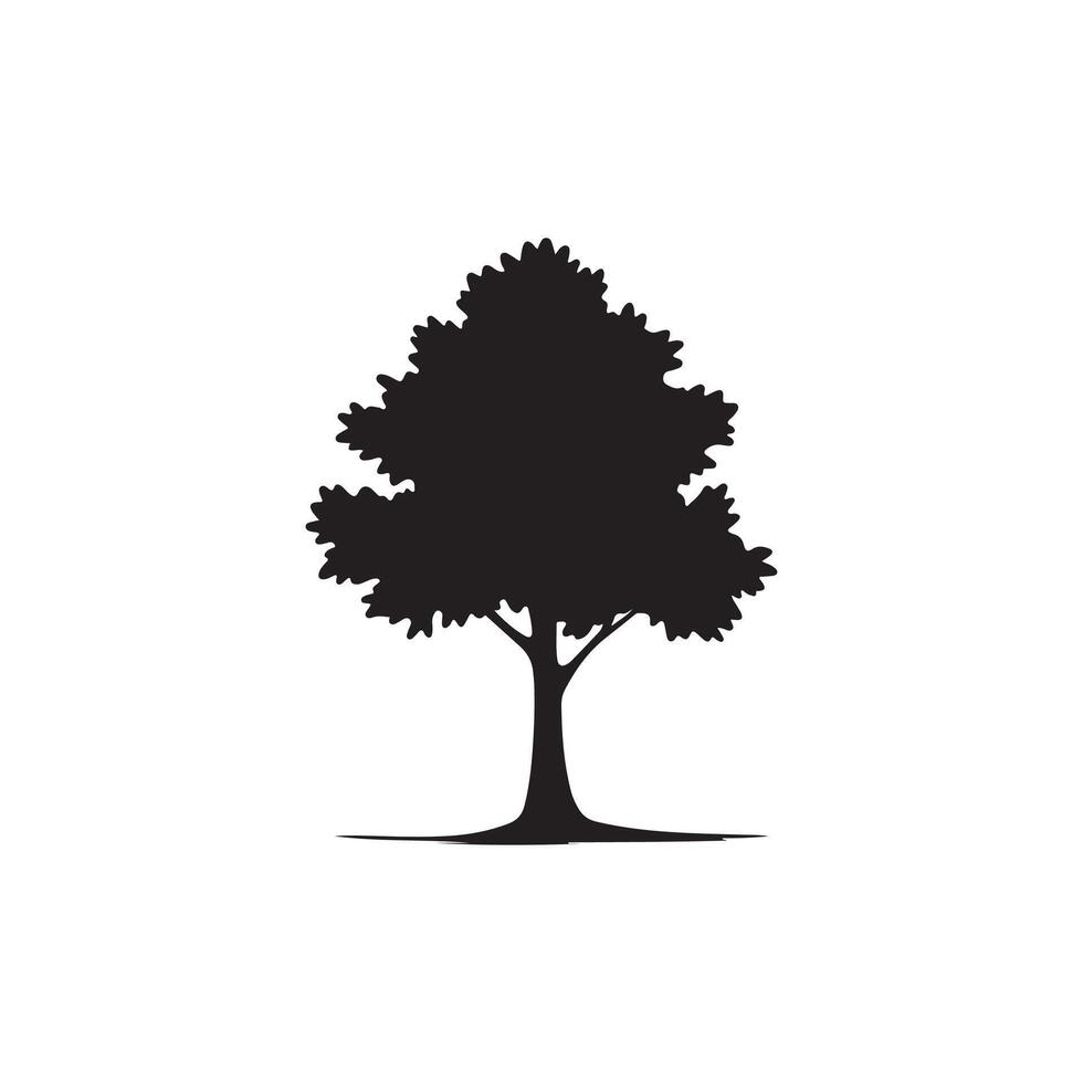Tree silhouette Style with white design template vector