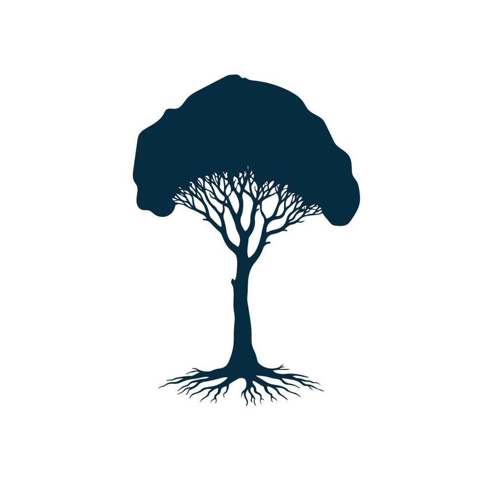 Simple Tree silhouette Style with design vector