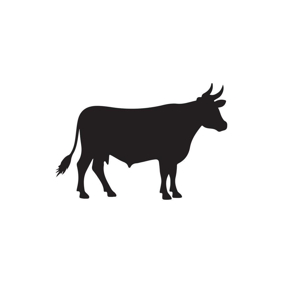 Simple Cow silhouette Style background vector