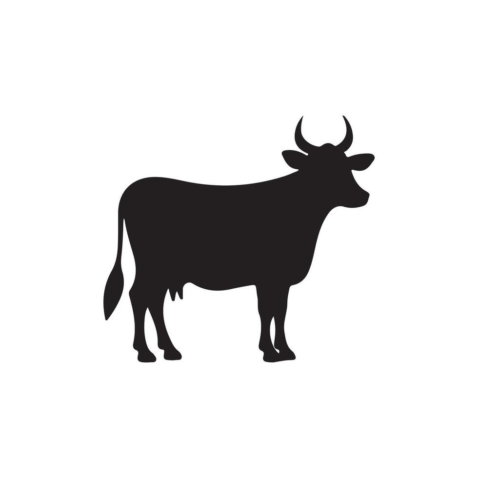 Cow silhouette Style with white design vector