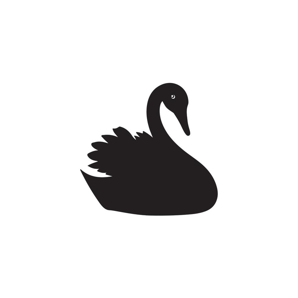 Creative simple Swan silhouette Style with white background vector