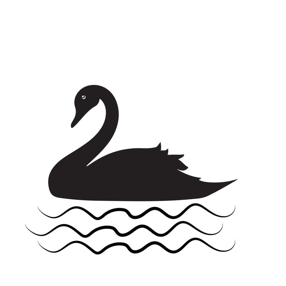 Creative simple Swan silhouette Style background design vector