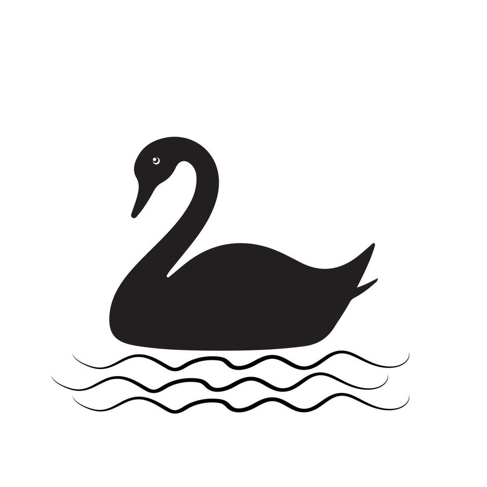 Creative simple Swan silhouette Style with design vector