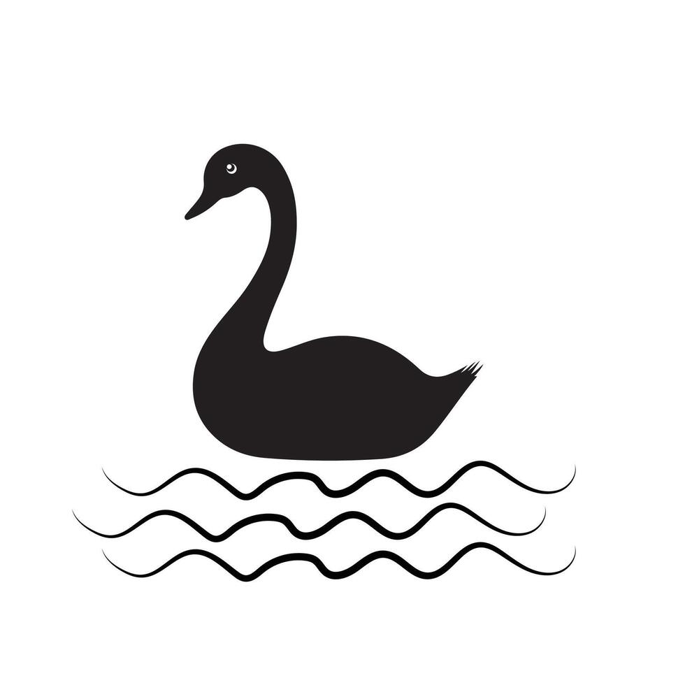 Creative simple Swan silhouette Style white background vector