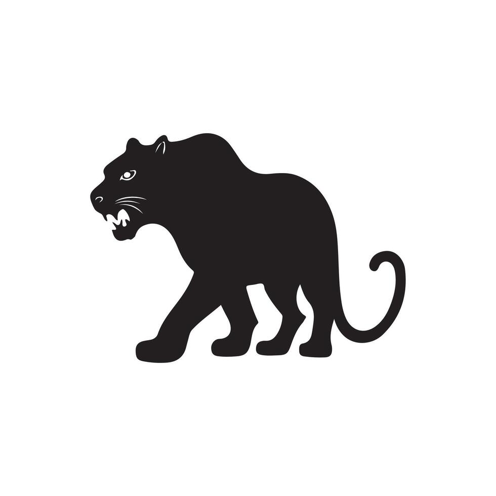 Simple Bengal Tiger silhouette Style with white vector