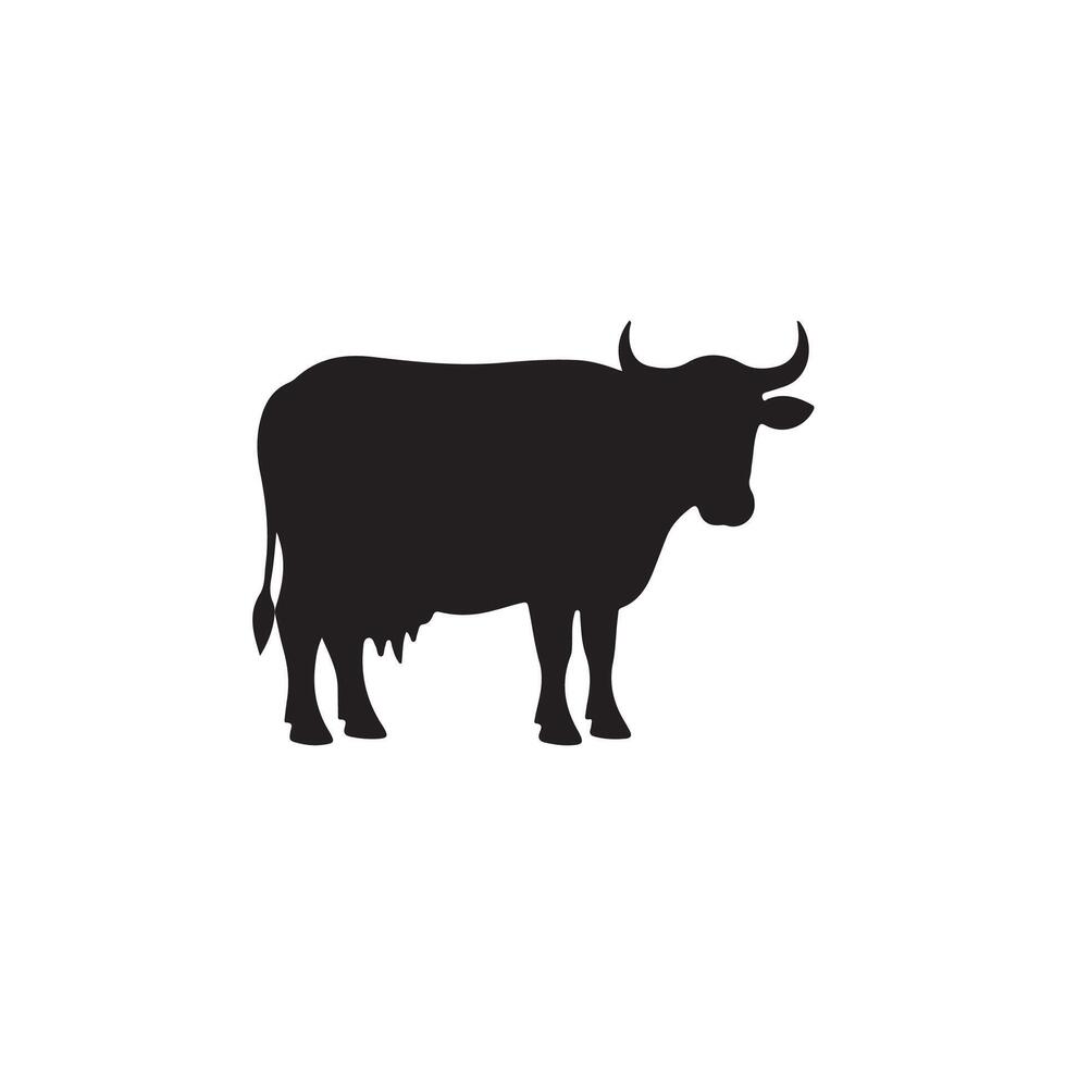 Cow silhouette Style with design vector