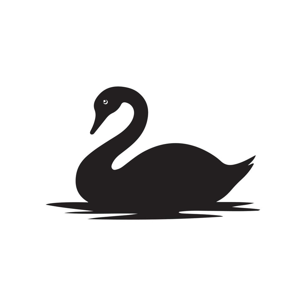 Creative simple Swan silhouette Style with background vector