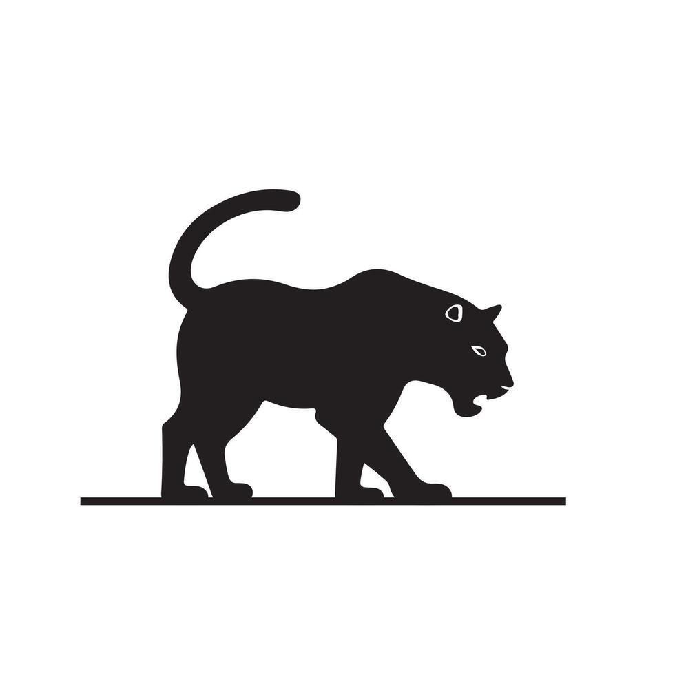 Simple Bengal Tiger silhouette Style with design vector