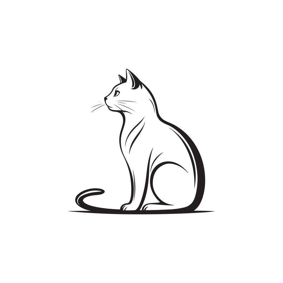 Creative Simple Cat silhouette white background vector