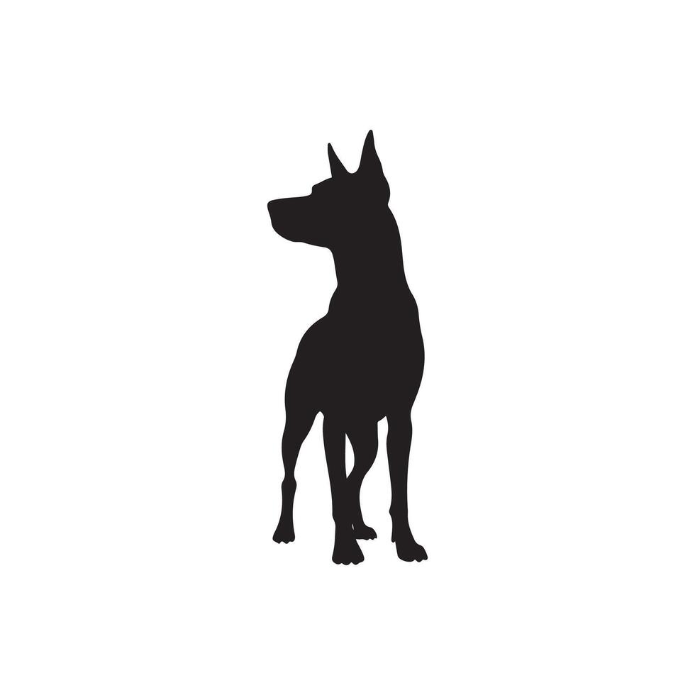 Simple Dog silhouette Style with white background design vector