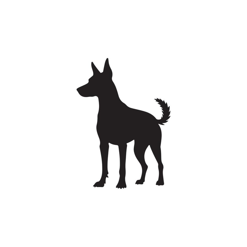 Creative Simple Dog silhouette Style with white background template vector