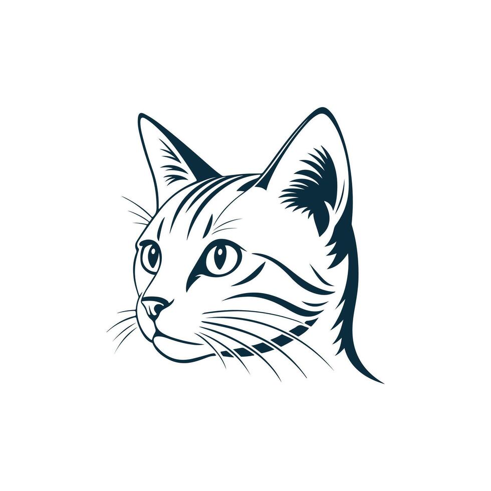 Simple Cat face silhouette design vector