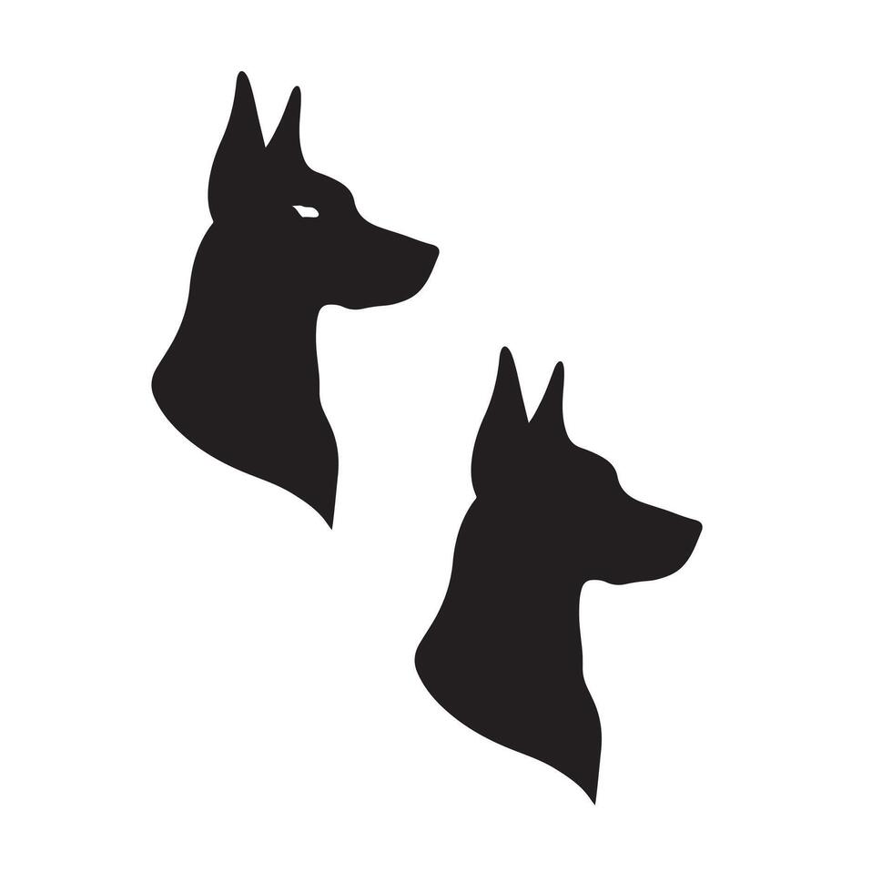 Simple Dog silhouette Style with white background template vector