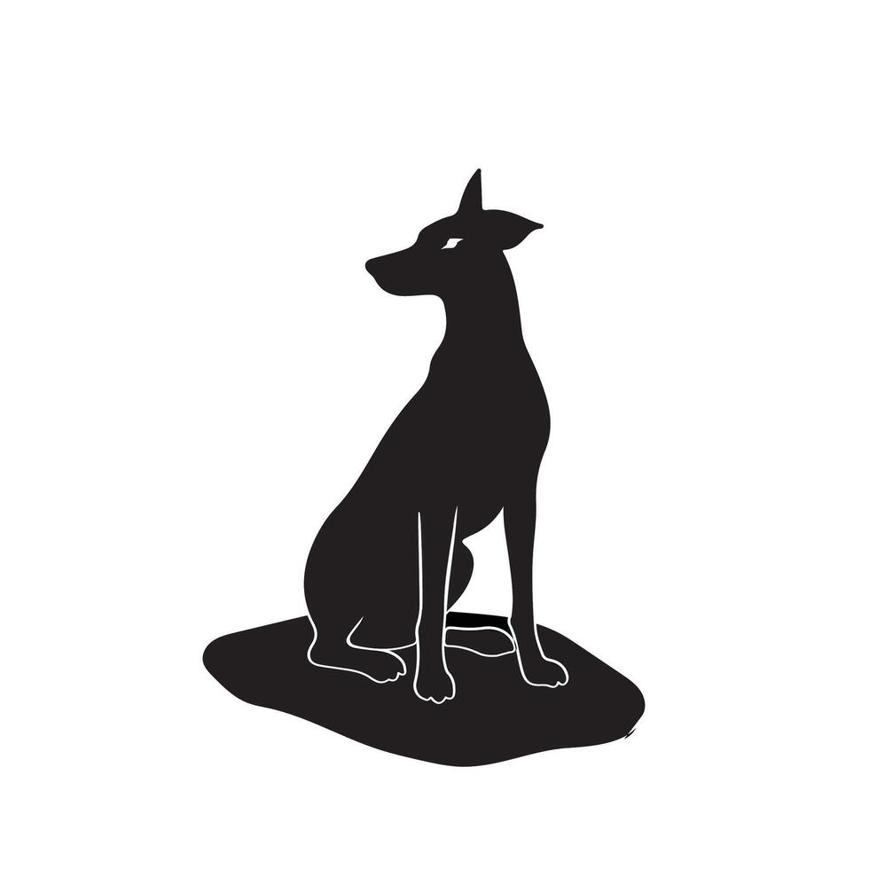 Creative Simple Dog silhouette Style with white vector