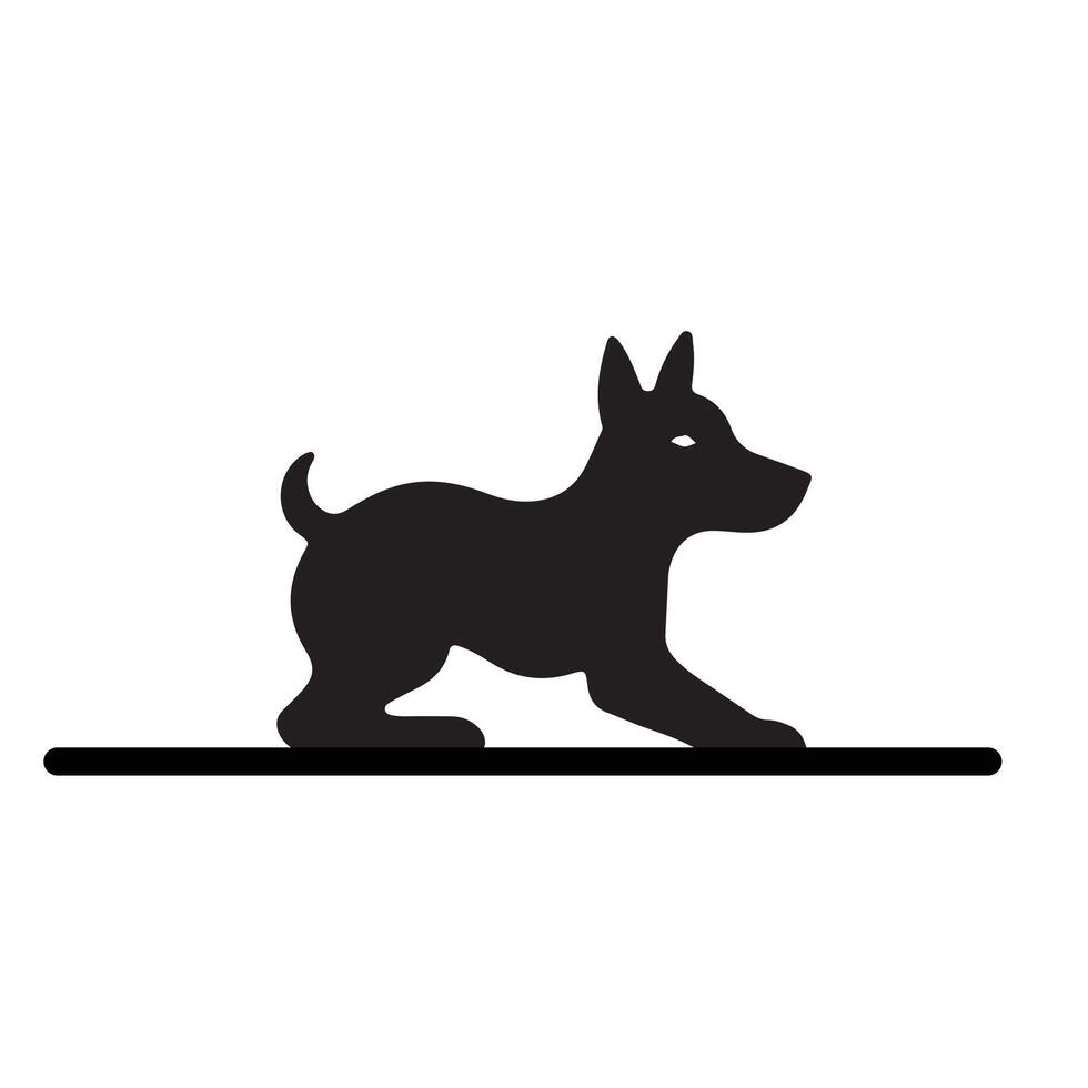 Creative Simple Dog silhouette Style with white background design vector